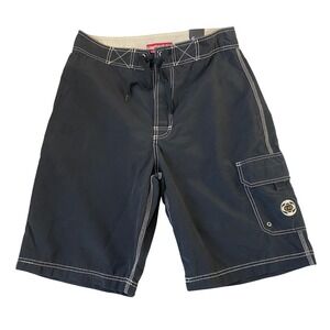 Unionbay Y2K Skater Cargo Board Shorts Men Size 33 Black Surf Beach Gorpcore NWT
